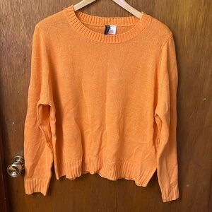 H&M Divided orange lightweight crew neck sweater